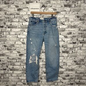 EUC Abercrombie & Fitch The Dad High Rise Straight Leg Jeans Size XS/6/28 Waist